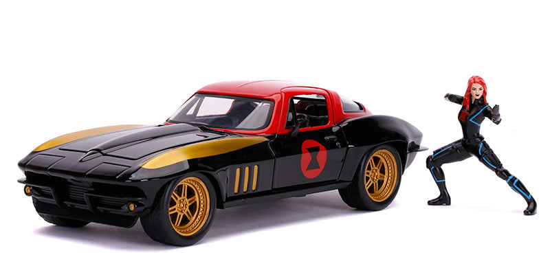 1/24 Marvel Avengers 1966 Corvette Car w/Black Widow Figure