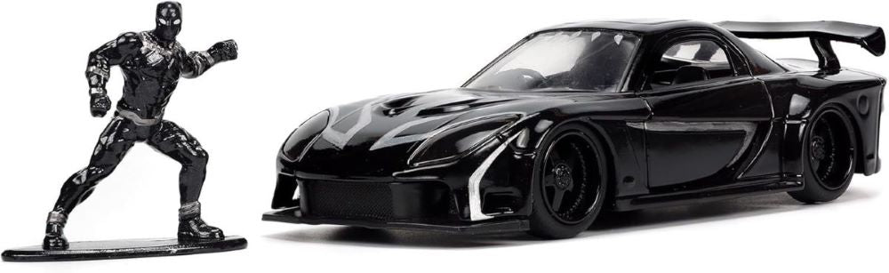 1/32 Marvel Avengers 1995 Mazda RX7 Car w/Black Panther Figure