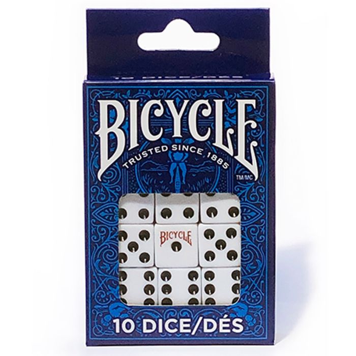 D6 Opaque Bicycle White With Black (10) - Cats In Hat Inc.