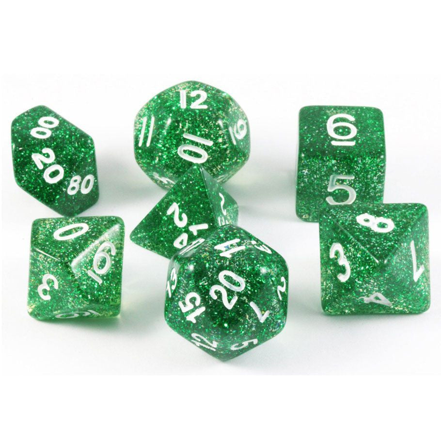 7-Set Tube Glitter Green with White