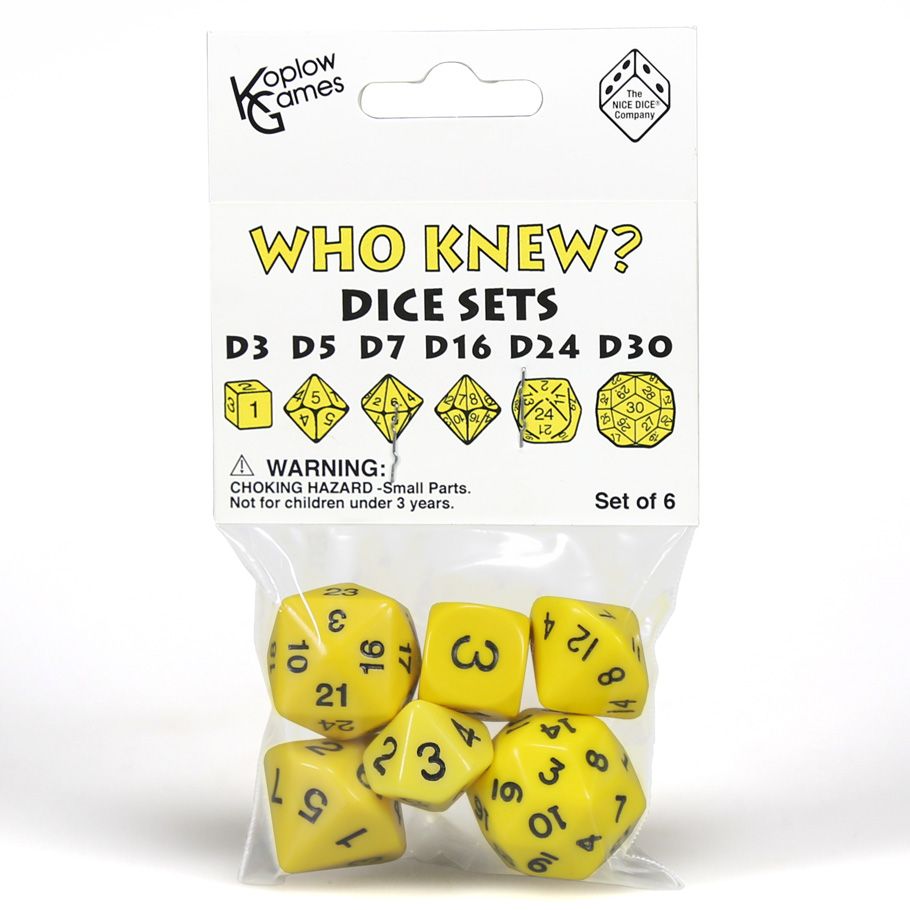 6-Set Who Knew? Yellow With Black