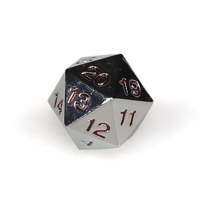 D20 Clamshell Single 22Mm Metal Countdown Silver With Red