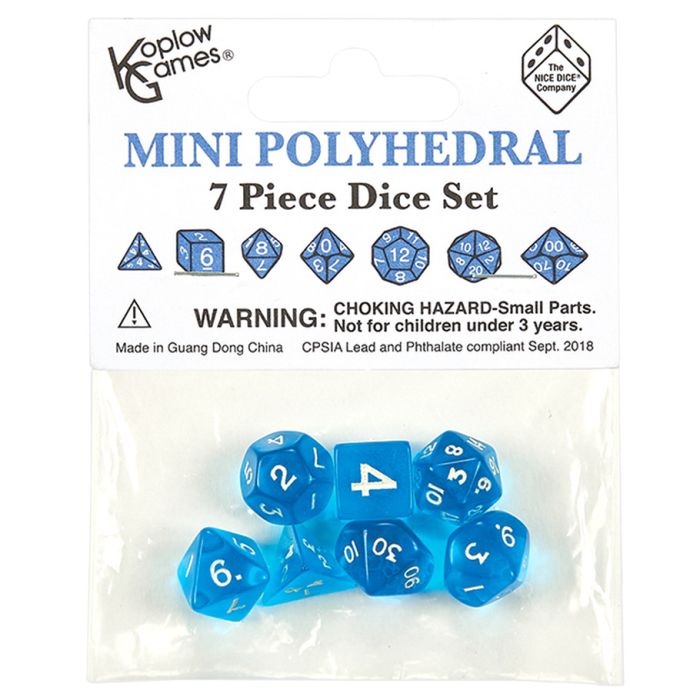 7-Set Bag Mini Translucent Blue With White - Cats In Hat Inc.