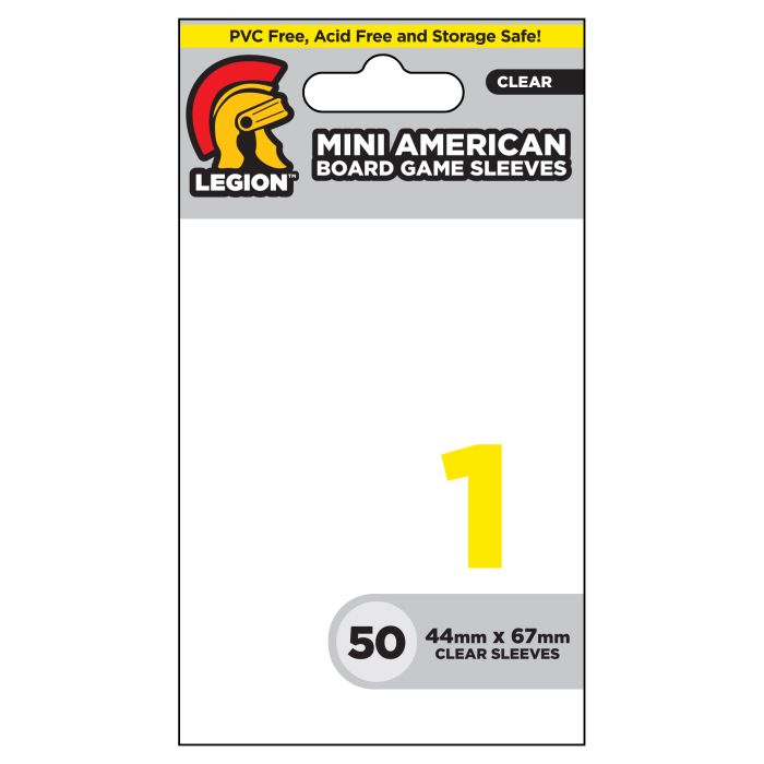 Deck Protector: Board Game Sleeve: Mini-American Clear #1 (50) - Cats In Hat Inc.