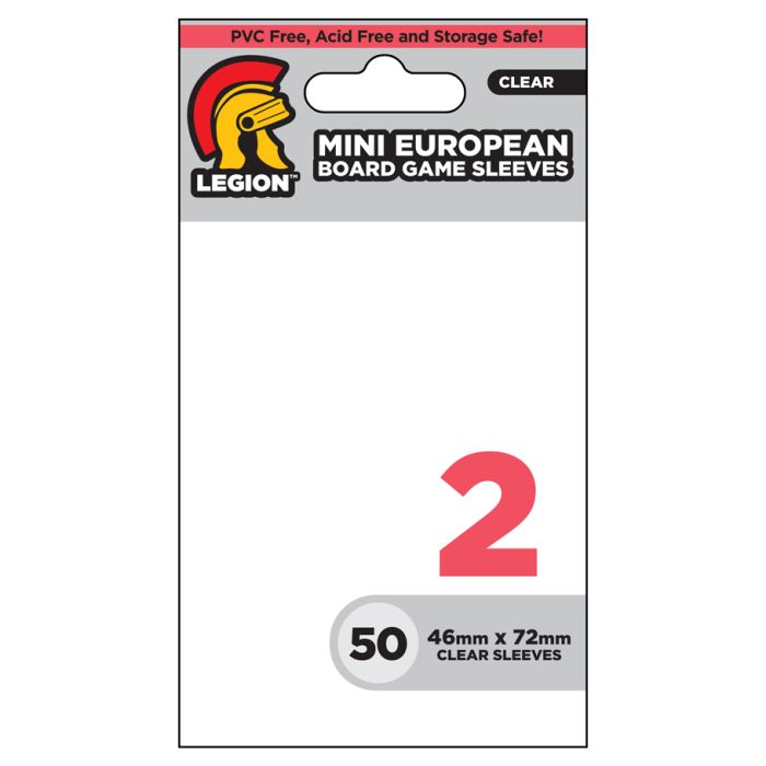 Deck Protector: Board Game Sleeve: Mini-European Clear #2 (50) - Cats In Hat Inc.