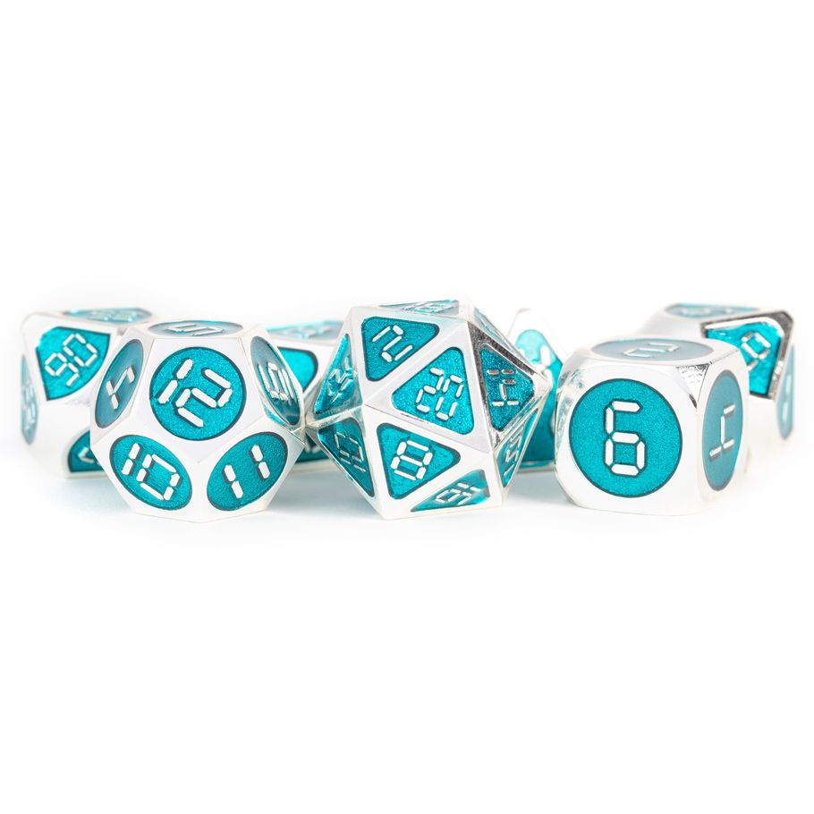 7-Set 16mm Metal Digital Enamel Silver with Teal