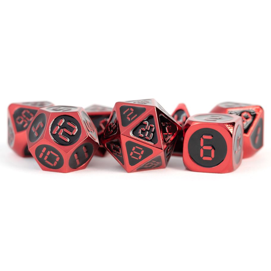 7-Set 16mm Metal Digital Enamel Red with Black