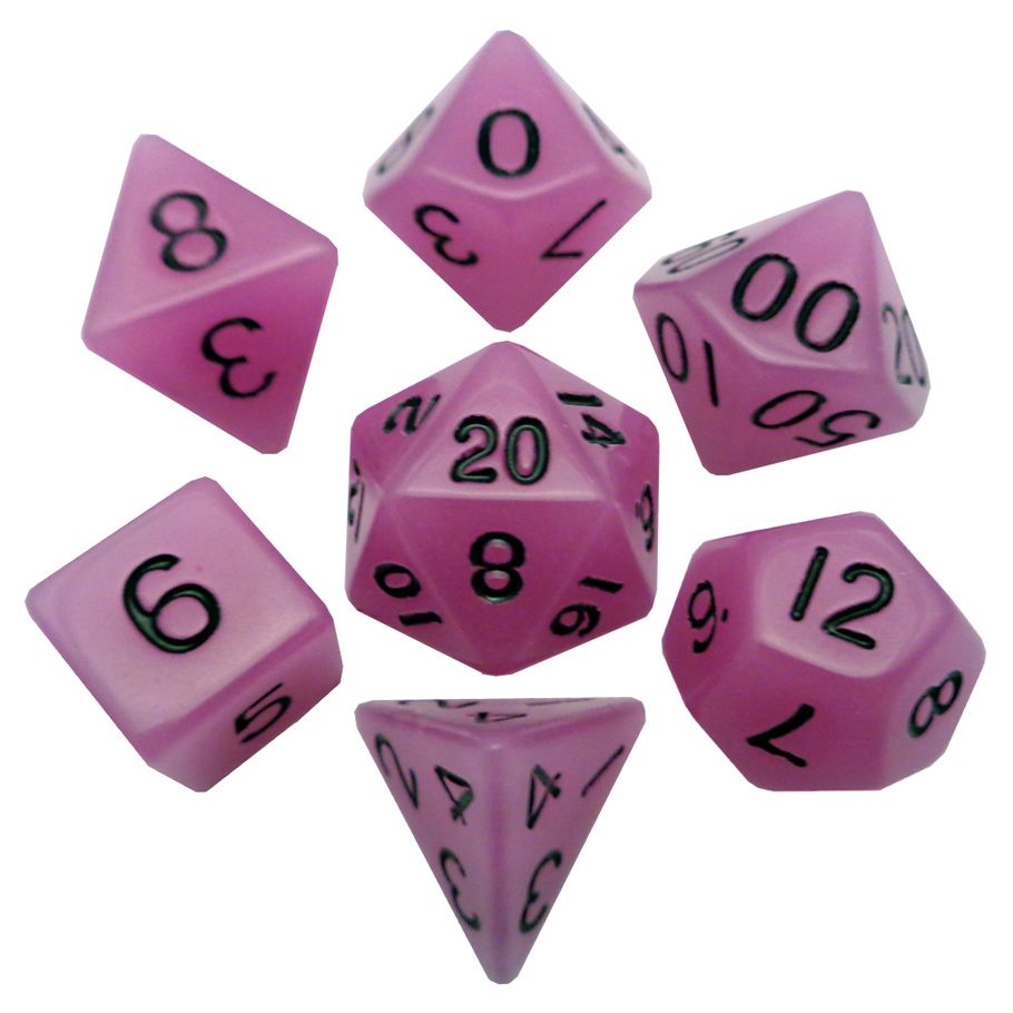 7-Set Glow-In-The-Dark Purple With Black