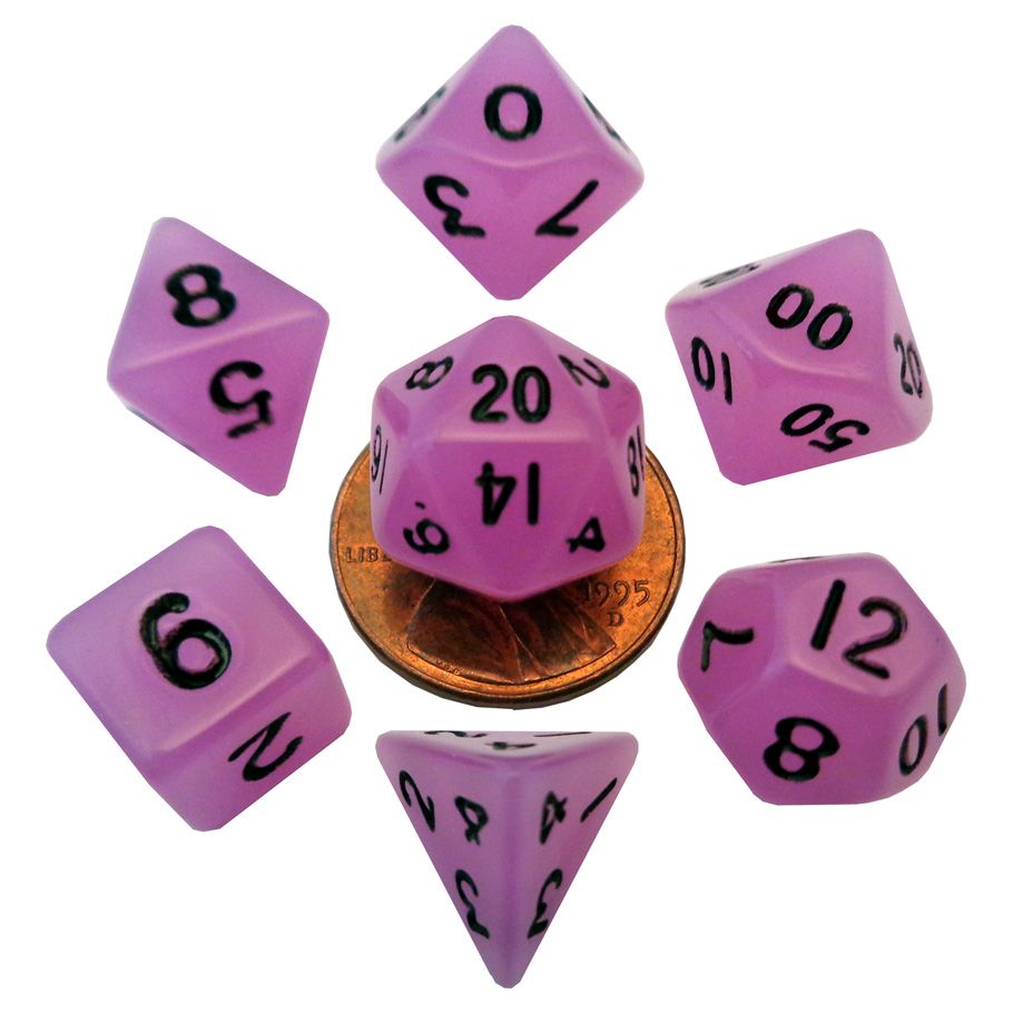 7-Set Mini Glow-In-The-Dark Purple With Black