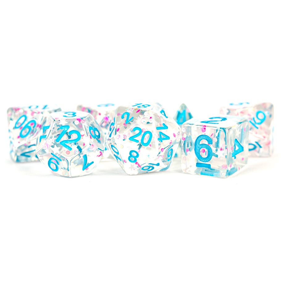 7-Set Confetti Clear Pink And Blue With Blue