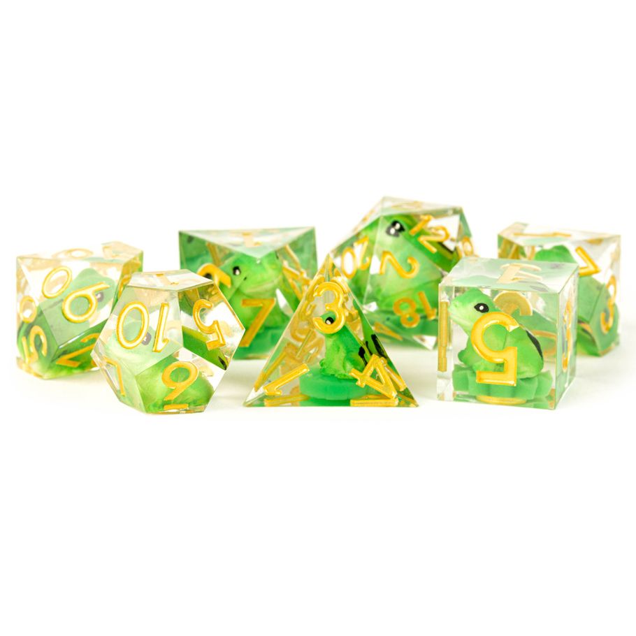 7-Set Sharp Edge Resin: Frog Dice By FanRoll by MDG