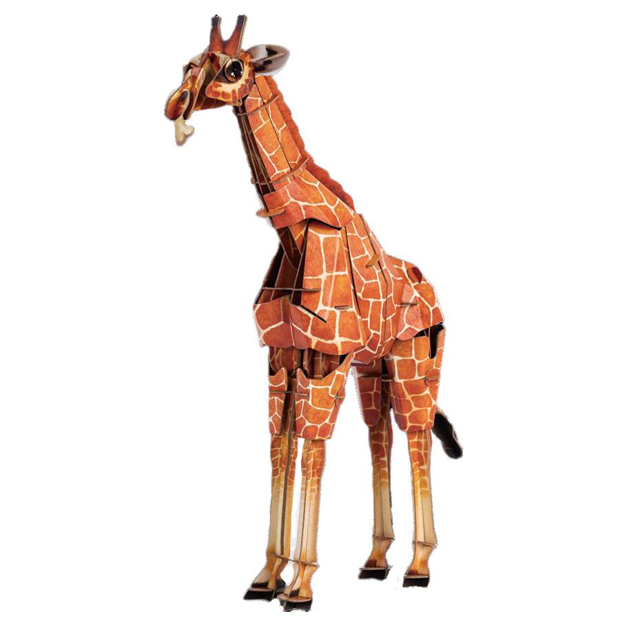 Kraft Paper Puzzle: Giraffe 3D