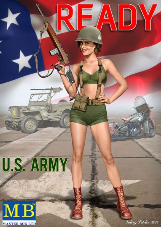 1/24 Alice US Army Pin-Up Girl Standing Holding Rifle