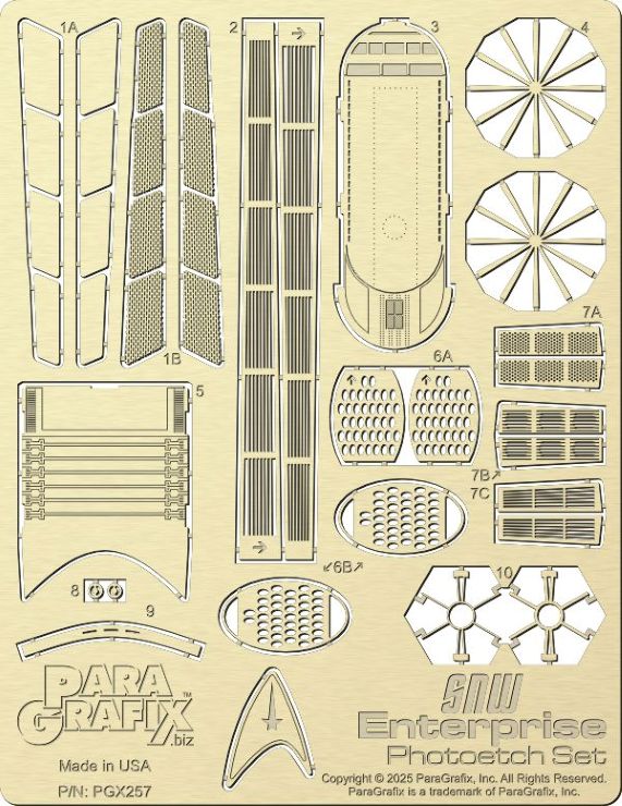 1/1000 Star Trek Strange New Worlds: USS Enterprise Photo-Etch Set for PLL