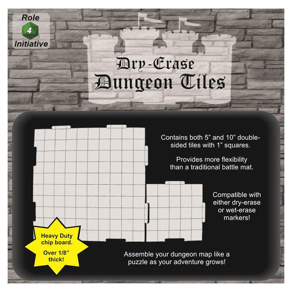 Dry-Erase Dungeon Tiles Combo Pack 5"/10" (21)