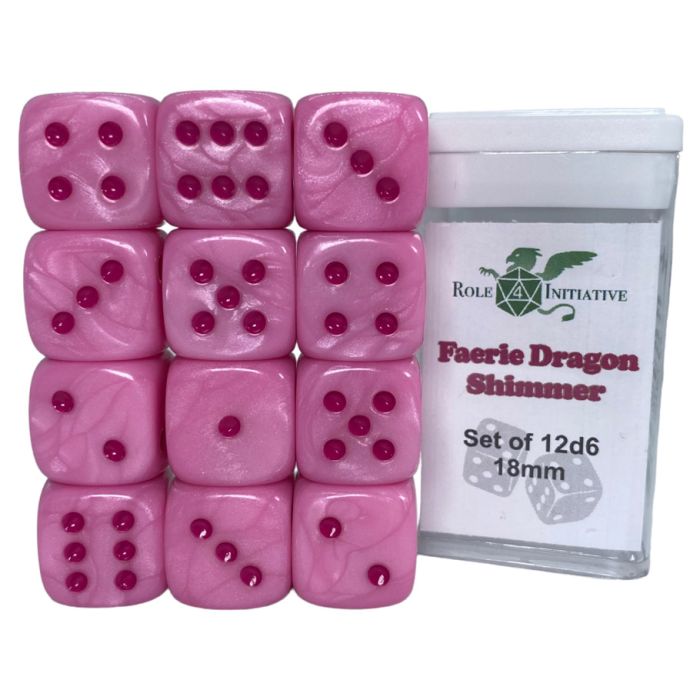 D6 Cube 18mm Faerie Dragon Shimmer (12) - Cats In Hat Inc.
