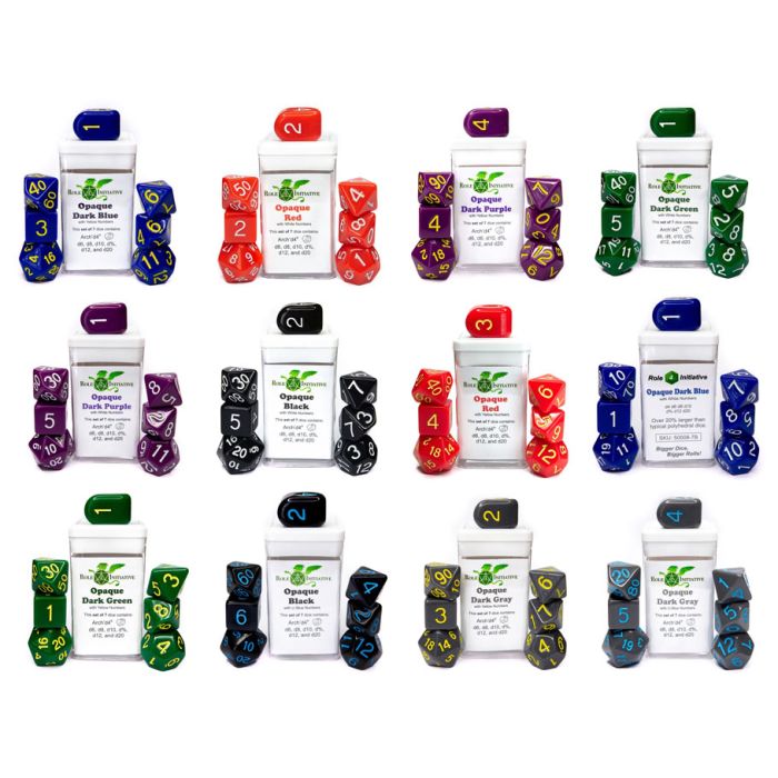 Opaque Dice Sampler Bundle: 7-Sets (12) - Cats In Hat Inc.