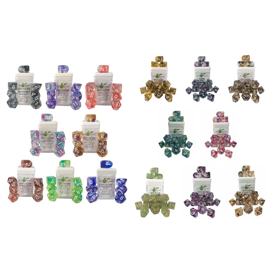 Diffusion 1- And 2-Color Dice Sampler Bundle: 7-Set 15-Set (16)