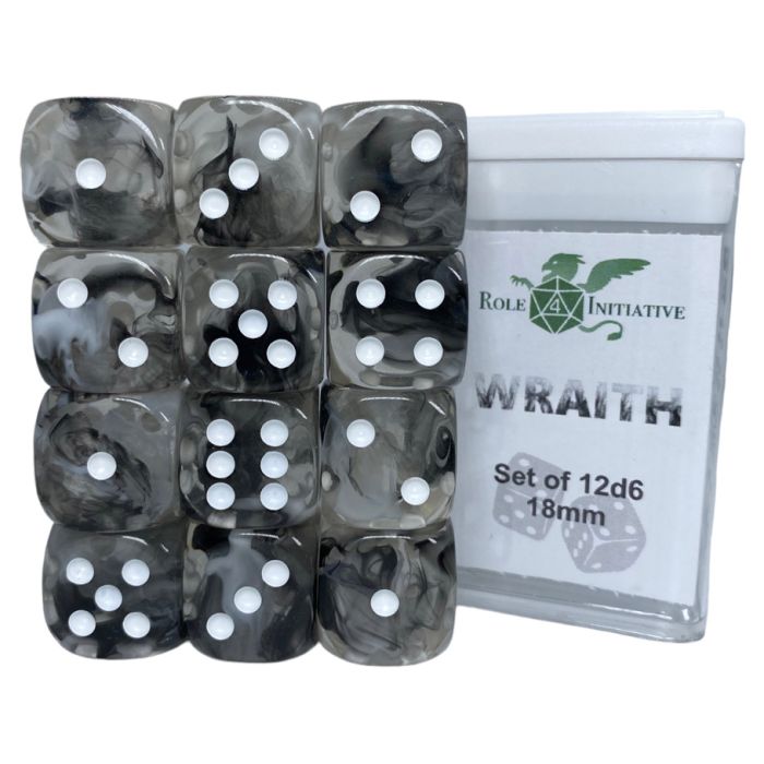 D6 Cube 18mm Diffusion Wraith (12) - Cats In Hat Inc.