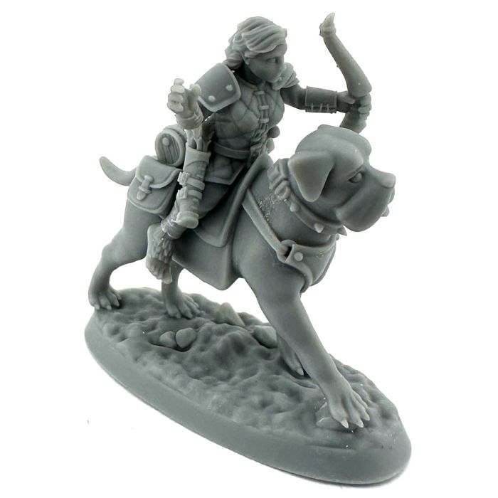 Dungeon Dweller: Halfling On Dog (Female) - Cats In Hat Inc.