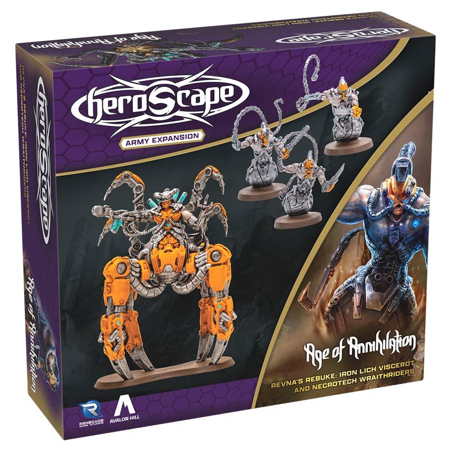 Heroscape: Revna’s Rebuke: Iron Lich Viscerot and Necrotech Wraithriders Army Expansion By Renegade Game Studios