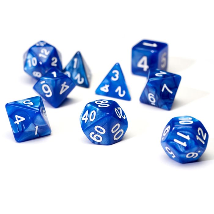 7-Set Pearl Acrylic Blue With White - Cats In Hat Inc.