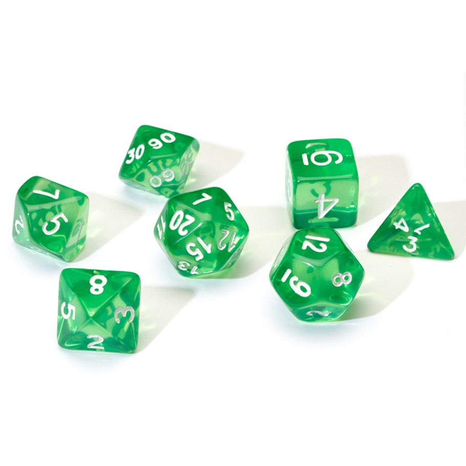7-Set Translucent Resin Green With White