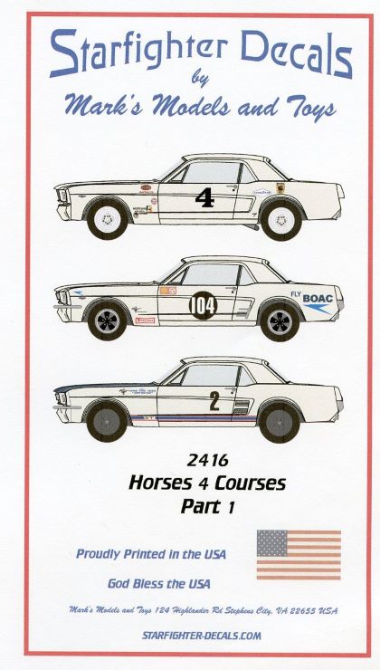 1/24 1965-67 Ford Mustang Race Cars Part 1 (Various Markings)