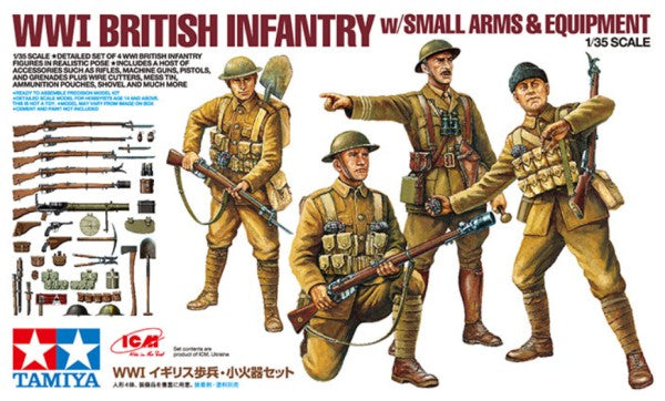 1/35 WWI British Infantry (4) w/Small Arms & Equipment