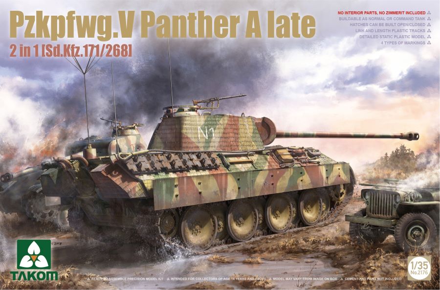 1/35 PzKpfwg V SdKfz 171/268 Panther A Late Tank (2 in 1)