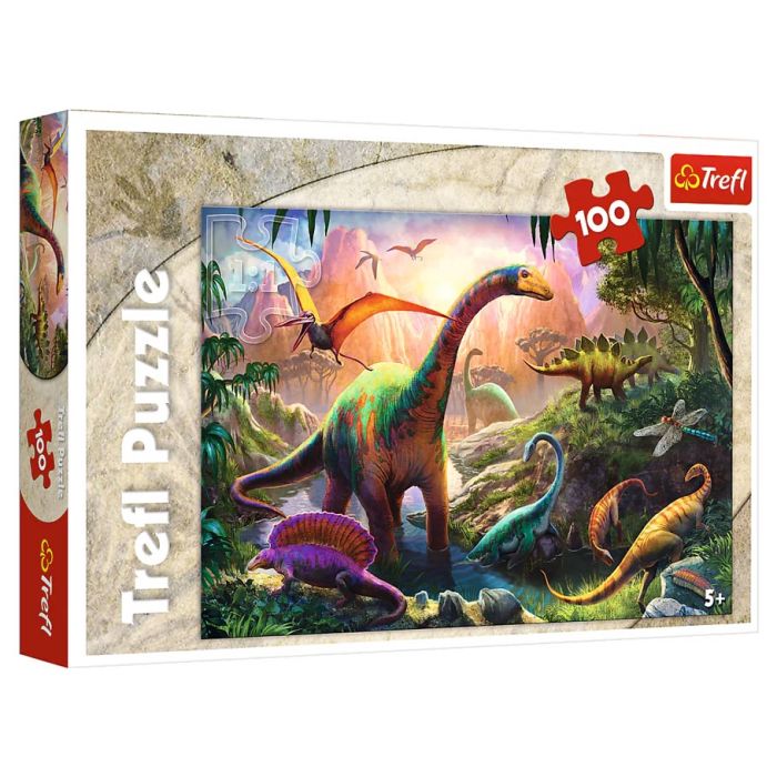 Puzzle: Dinosaurs' Land 100 Piece (Trefl Kids) - Cats In Hat Inc.