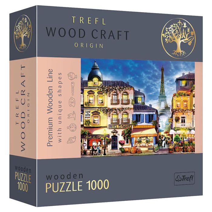 Puzzle: French Alley, Woodcraft 1000 Piece - Cats In Hat Inc.