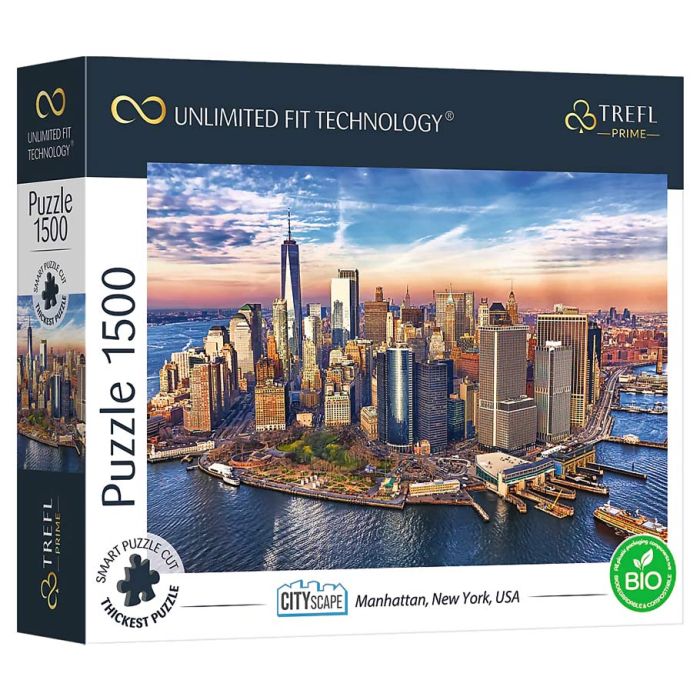 Puzzle: Cityscape: Manhattan, New York, USA 1500 Piece (Trefl Prime) - Cats In Hat Inc.