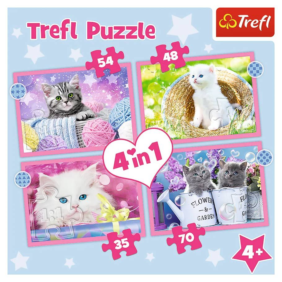 Puzzle: Fun Cats 4in1 (Trefl Kids)