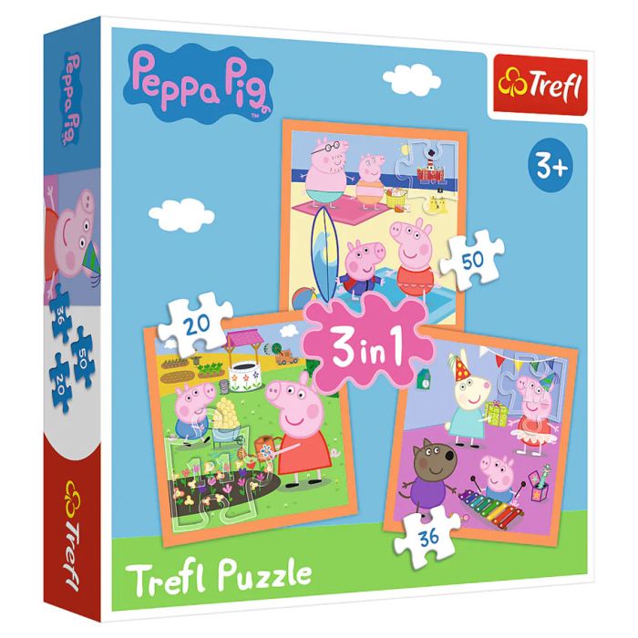 Puzzle: Peppa Pig's Inventive 3in1 20/36/50 Piece - Cats In Hat Inc.