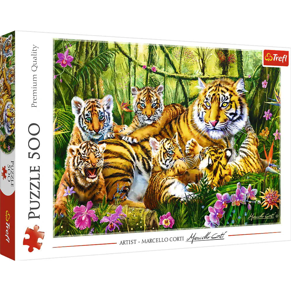 Puzzle: Family Of Tigers 500 Piece (Trefl Red)