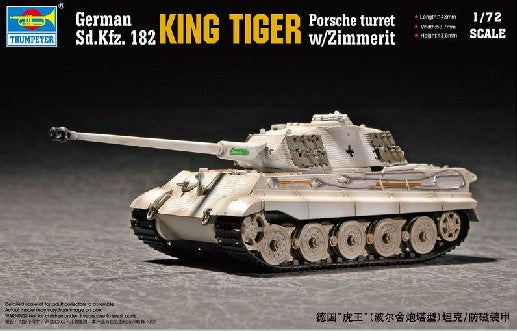 1/72 German SdKfz 182 King Tiger Tank w/Zimmerit (Porsche Turret)