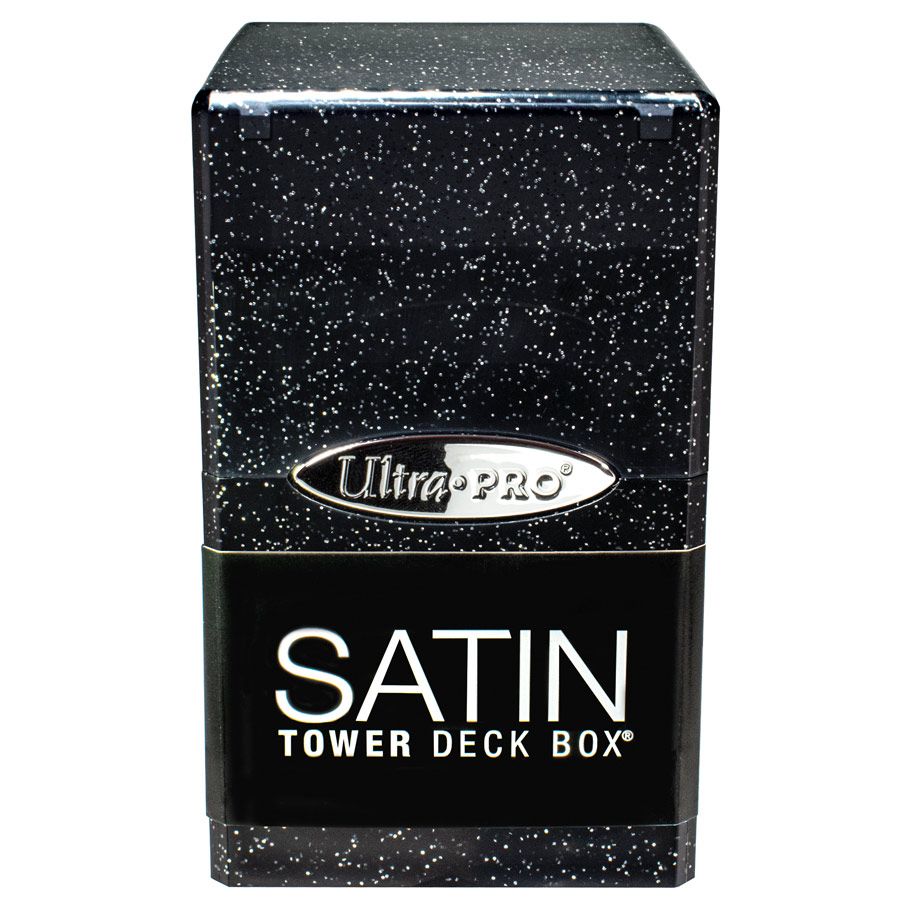 Deck Box: Satin Tower: Glitter Black - Cats In Hat Inc.