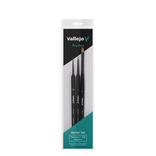 Brush Set: Starter (Round No.1 & 3/0 Triangular Handle, Flat No.4, synthetics)