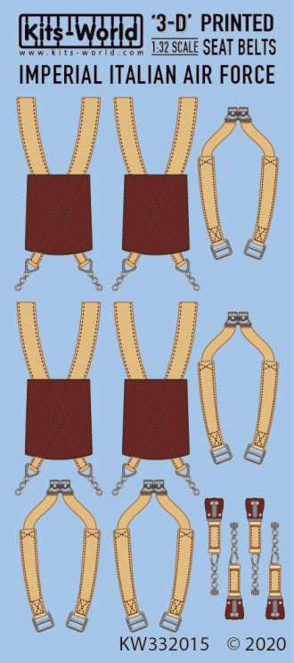 1/32 3D Color Seatbelts WWII Italian Fighters Fiat Macchi & Reggiane Aircraft