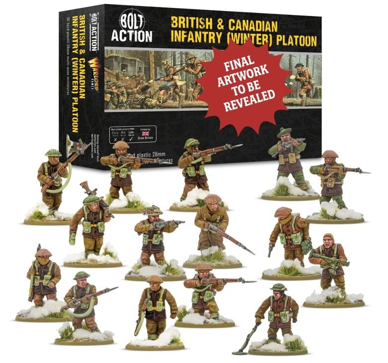 28mm Bolt Action: WWII British & Canadian Infantry Winter Platoon (30) (Plastic)