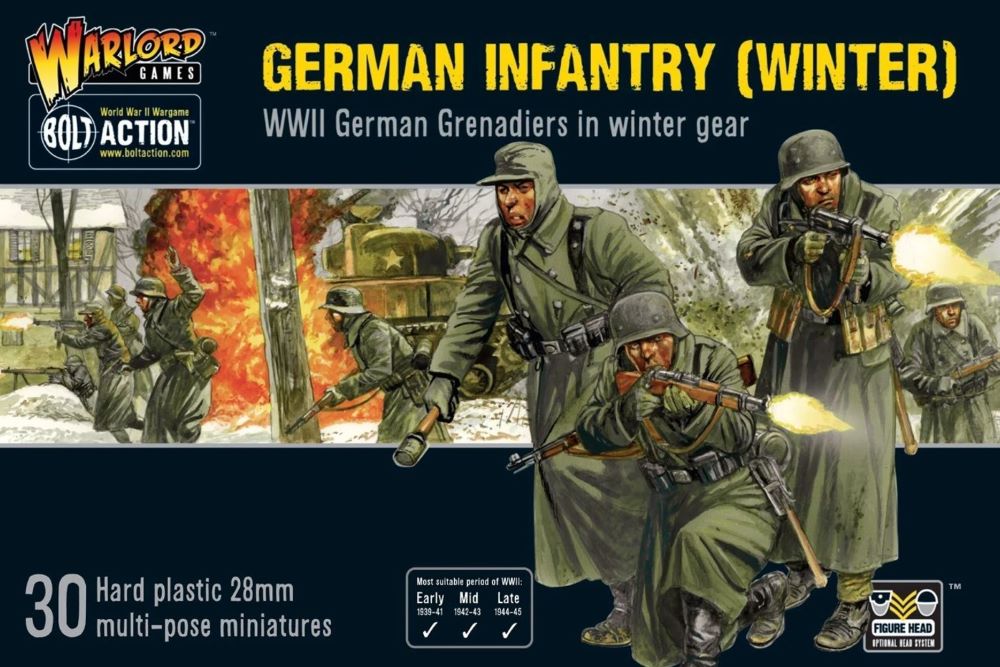 28mm Bolt Action: WWII German Infantry Grenadiers Winter (30) (Plastic)