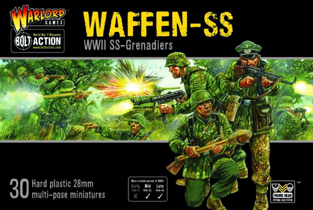 28mm Bolt Action: WWII German Waffen-SS Grenadiers (30) (Plastic)