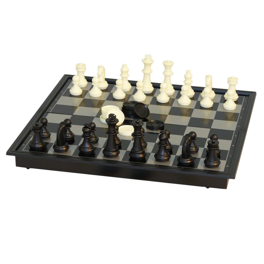 10" Magnetic Chess with Non Magnetic Checkers