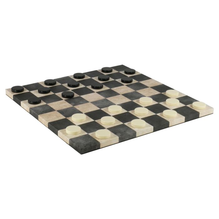 14.5" Leatherette Chess Board Dusky Black And Cream - Cats In Hat Inc.