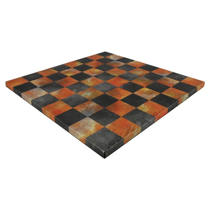 14.5" Leatherette Chess Board Fire And Dusky Black - Cats In Hat Inc.