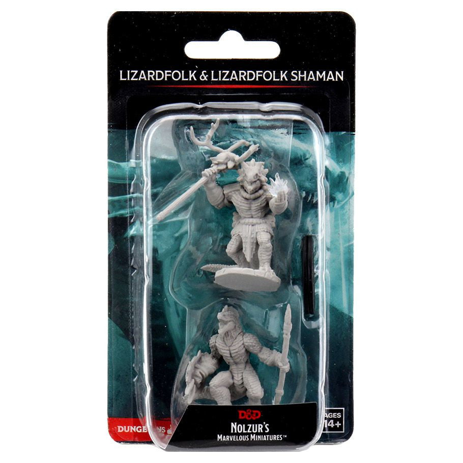 D&D: Nolzur's Marvelous Minis: Lizardfolk & Lizardfolk Shaman W12 (Unpainted)