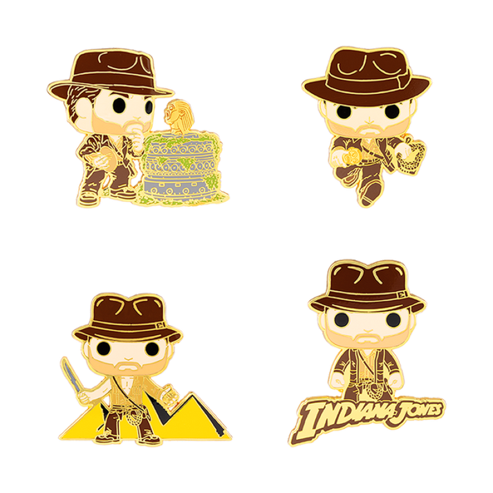 Funko Pop! Pin! Indiana Jones: Raiders of the Lost Ark - Indy Set Enamel 4-Pack - Cats In Hat Inc.