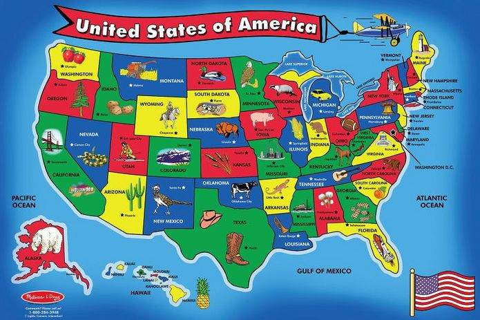U.S.A. Map Floor (51 Pc)