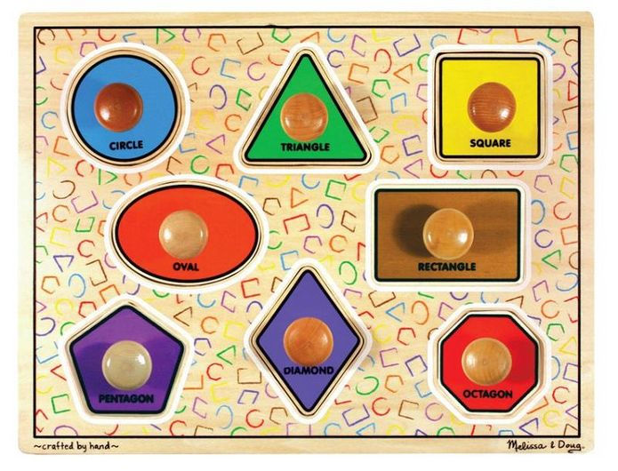 Melissa & Doug Jumbo Knob Large Shapes Puzzle - 8 Pieces
